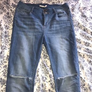 High Waisted Skinny Jeans w/ ripped knees